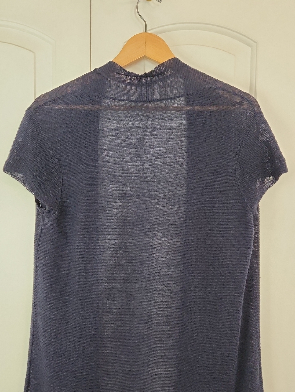 Eileen Fisher Navy Blue Sheer Open Cardigan Top – Size Small - Picture 7 of 9